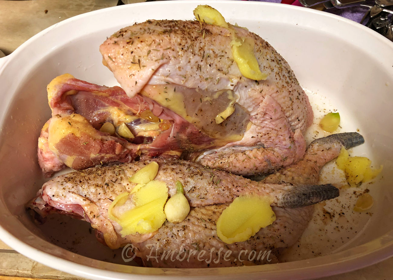 An older, 3-year-old finished Bresse hen, prepared and ready for the oven. 3-yo-am-bresse-hen4902s.jpg