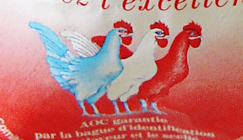 Poulet de Bresse logo on label.