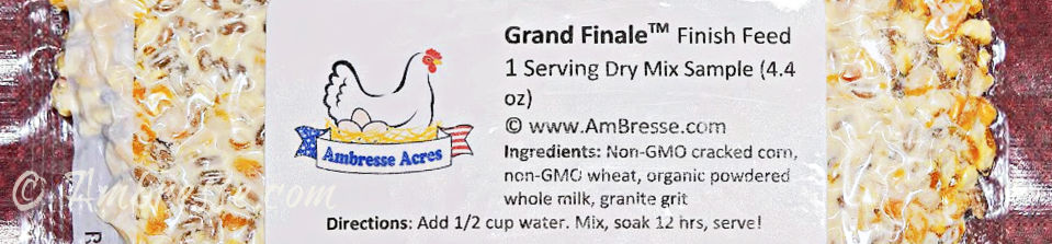 Grand Finale Finish Feed Dry Mix is available in a one-serving sample size.