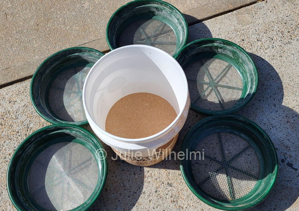 5-gallon sifters for use in raising mealworms.