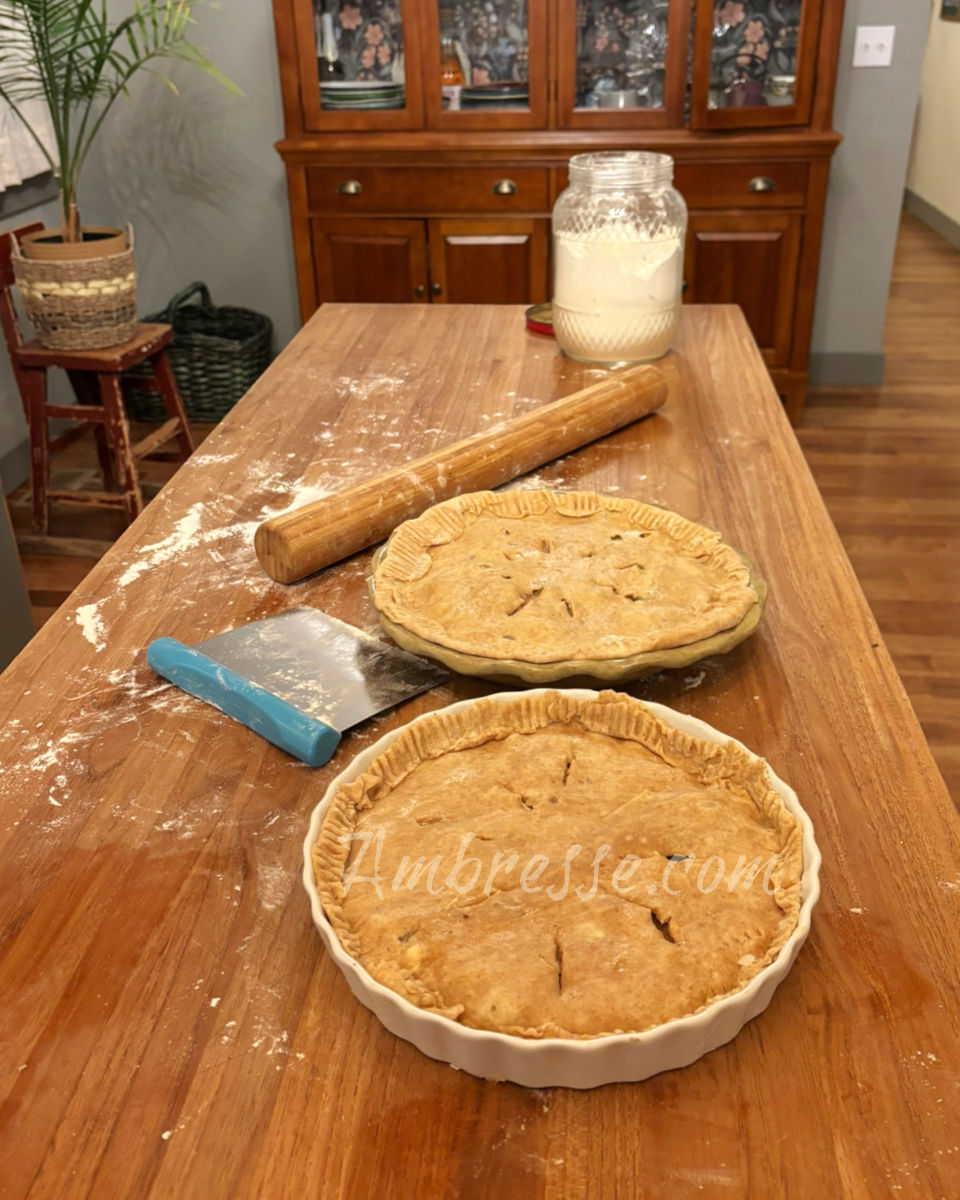 Chicken pot pie prepared with American Bresse meat. Very flavorful!