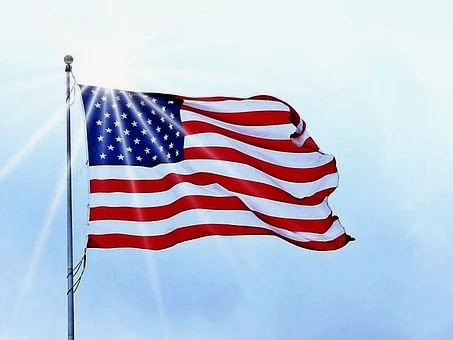 USA flag waving.