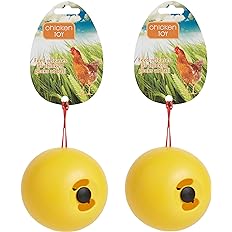 Yellow Treat Balls for Chickens, available through Amazon.